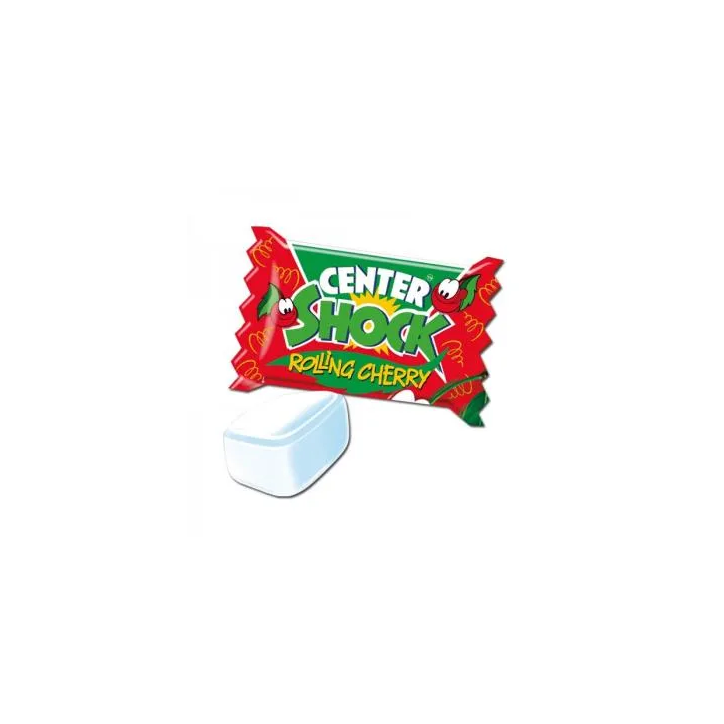 Center Shock Rolling Cherry, Extra sauerer Kaugummi mit Füllung Kirschgeschmack 4g