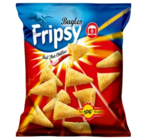 Fripsy Bugles Red Hot Chillies 50g – Scharfer Knusper-Snack