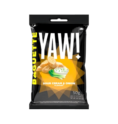 YAW ! Baguette Snack Sourcream & Onion 50g – Knusprig genießen