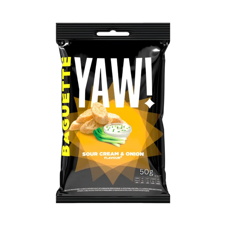 YAW ! - Baguette Snack - Sourcream & Onion - 50g Beutel YAW ! - Baguette Snack - Sourcream & Onion - 50g Beutel