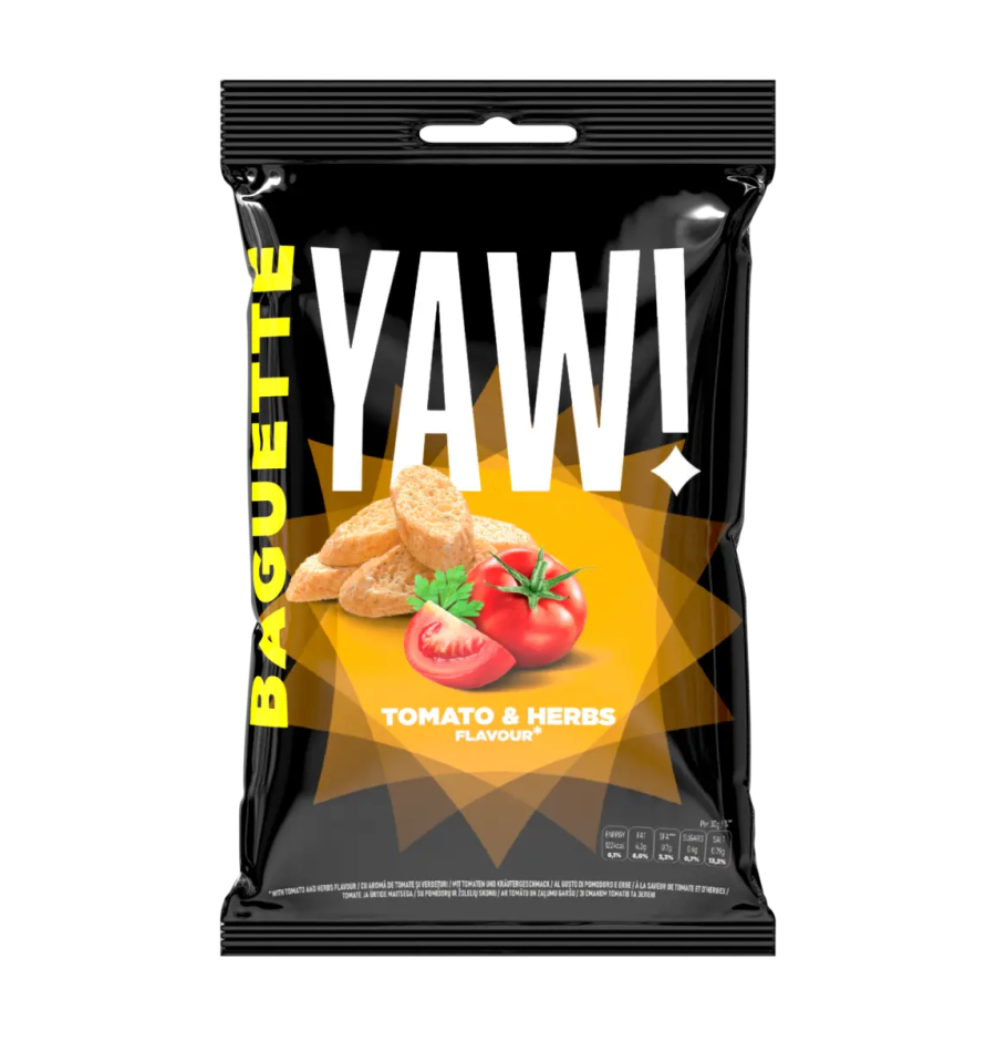 YAW ! Baguette Snack Tomato & Herbs 50g – Mediterraner Genuss
