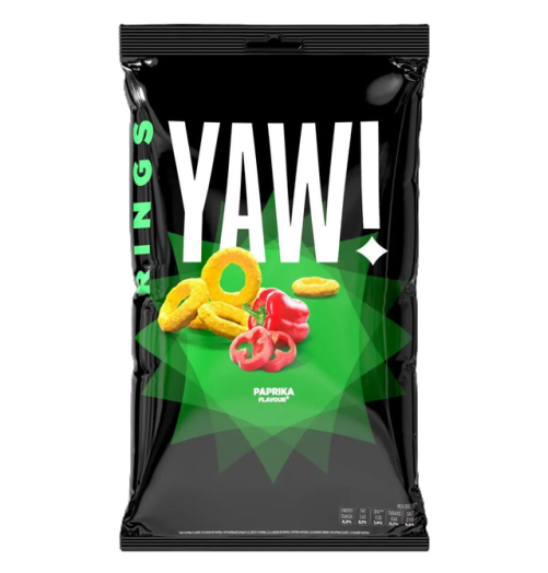 YAW ! Snack Rings Paprika 60g – Knuspriger Paprika-Snack
