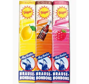 Ahoj Brause Bonbon Stangen 3er Pack – Zitrone, Himbeer, Cola