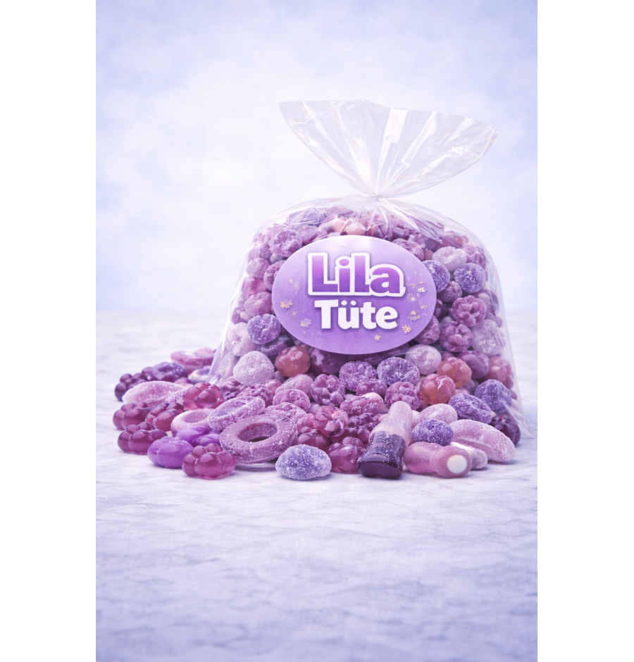 Lila Tüte 1000g – Fruchtgummi Mix Party Pack