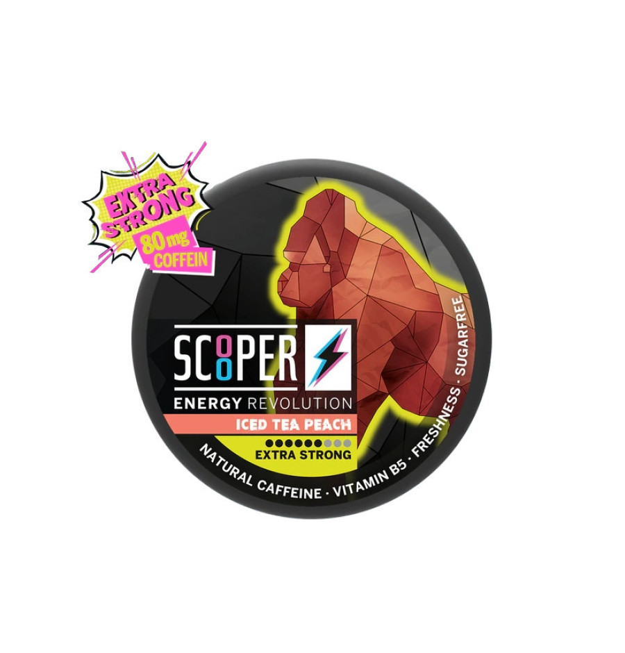 Scooper Energy Pouches Iced Tea Peach – 80mg Koffein