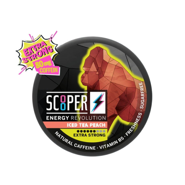 Scooper energy pouches- Iced Tea Peach 80mg Scooper energy pouches- Iced Tea Peach 80mg