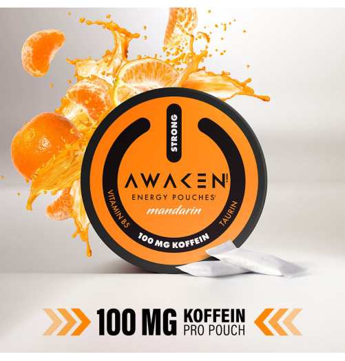 Awaken Energy Pouches Mandarin – 100mg Koffein