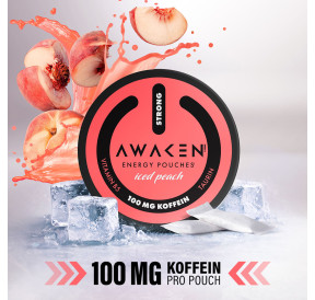 Awaken Energy Pouches Iced Peach – 100mg Koffein