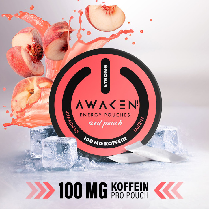 Awaken energy pouches- Iced Peach 100mg Awaken energy pouches- Iced Peach 100mg