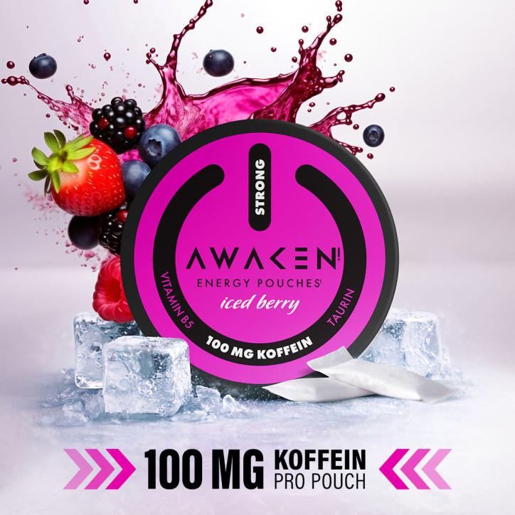 Awaken energy pouches- Iced Berry 100mg
