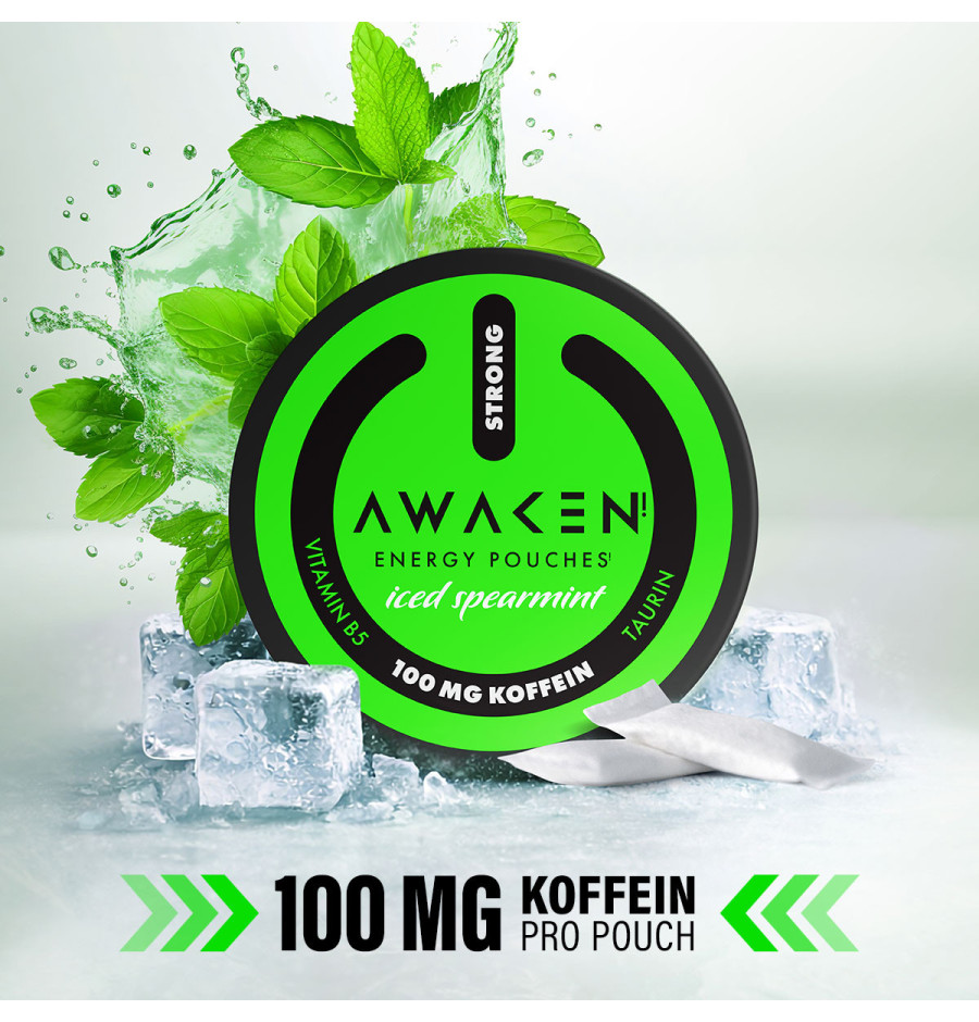 Awaken Energy Pouches Iced Spearmint – 100mg Koffein