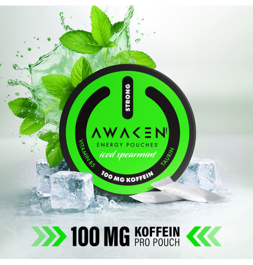 Awaken Energy Pouches Iced Spearmint – 100mg Koffein