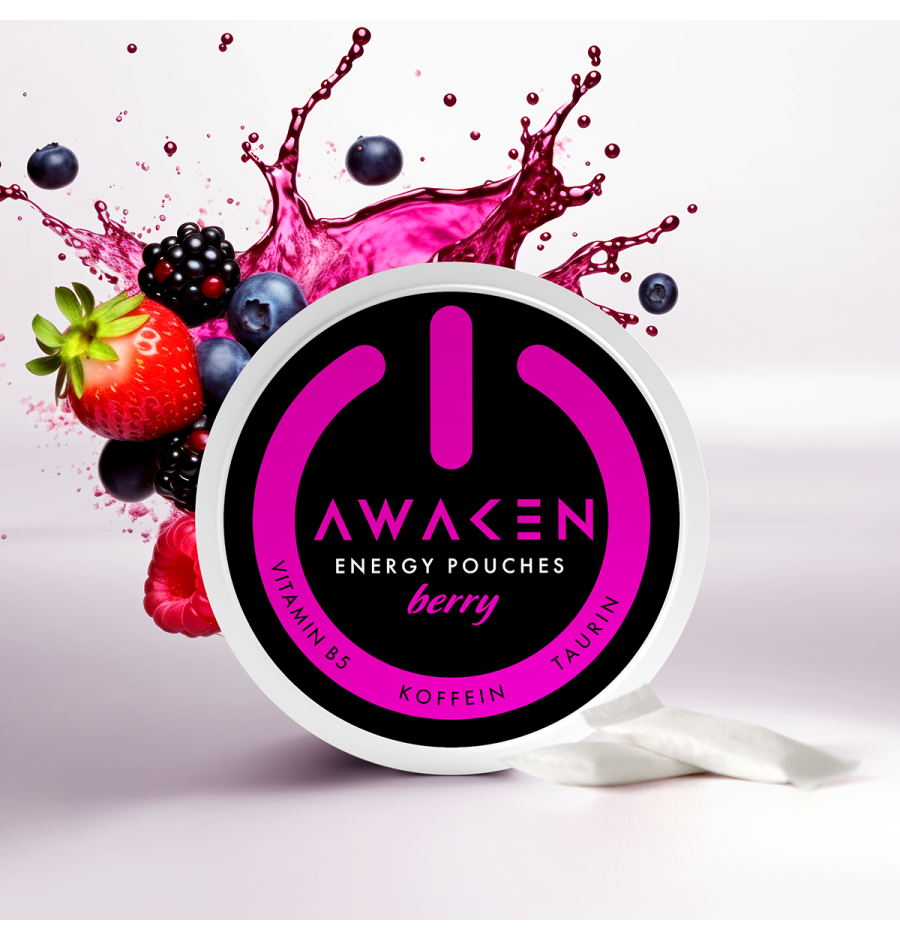 Awaken Energy Pouches Berry – 50mg Koffein