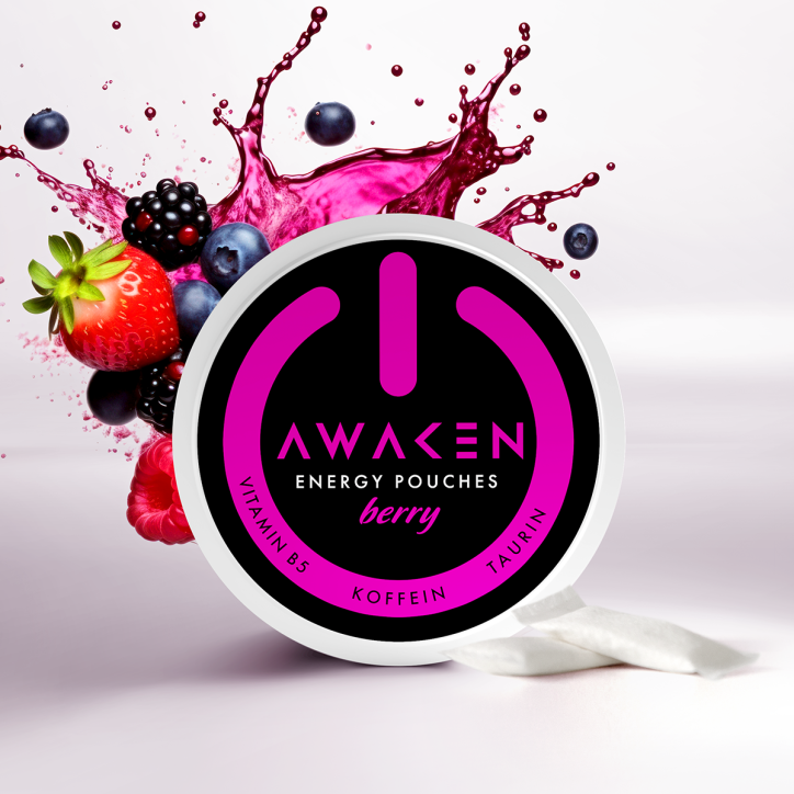 Awaken energy pouches- Berry 50mg Awaken energy pouches- Berry 50mg