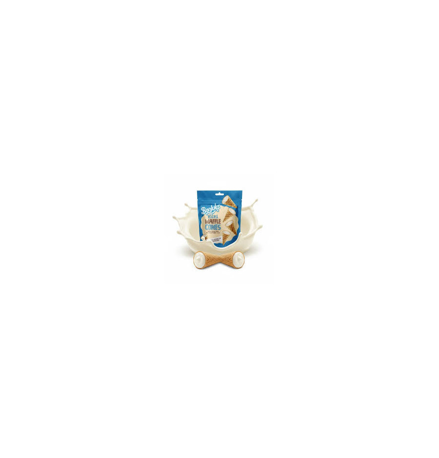 Bonjuks Mini Waffle Cones – Weiße Schokolade, 50g
